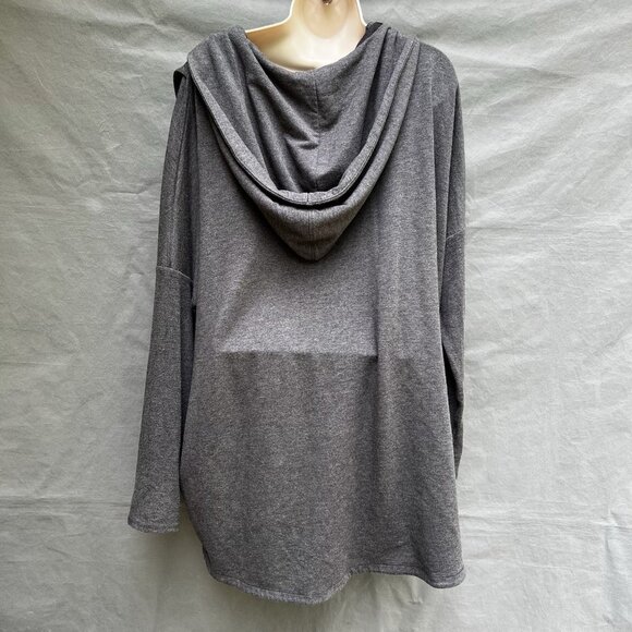 Athleta Size XL Purana Wrap Sweatshirt Gray Hoodie Oversized Slouchy 486073 - Picture 2 of 4